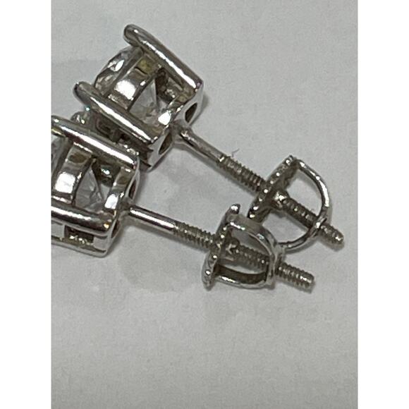 Sterling Silver Earrings 3 Pairs CZ Studs Silver Drops and Blue Opal Palm Trees - Picture 7 of 8